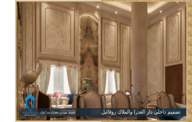 ornate sitting area with Madonna statue