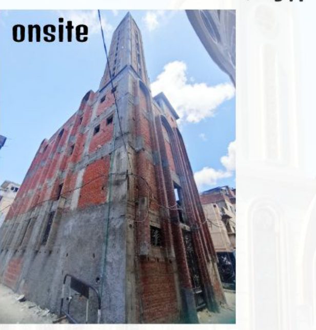 Saint Wanas Church facade construction onsite