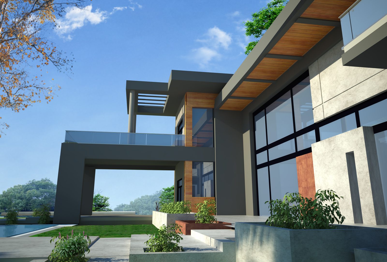 Villa Emad Rizk with cantilevered upper floor over the entrance court