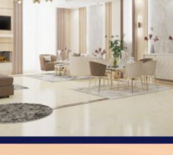 neutral living room with arched mirror detail