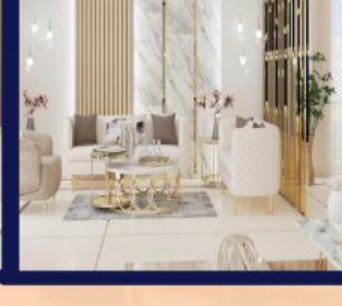 reception alcove with mirrored partition