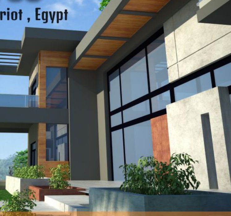 modern Villa Tadros exterior with cantilevered slabs