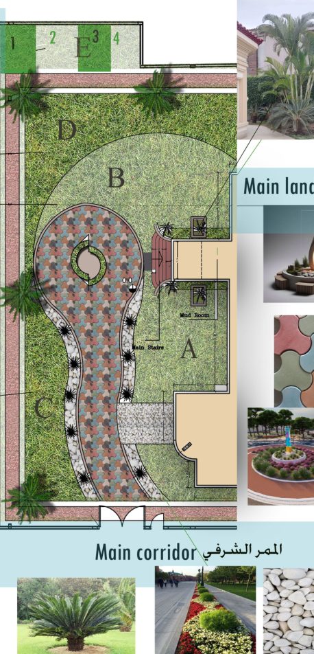 front yard landscape plan with zones